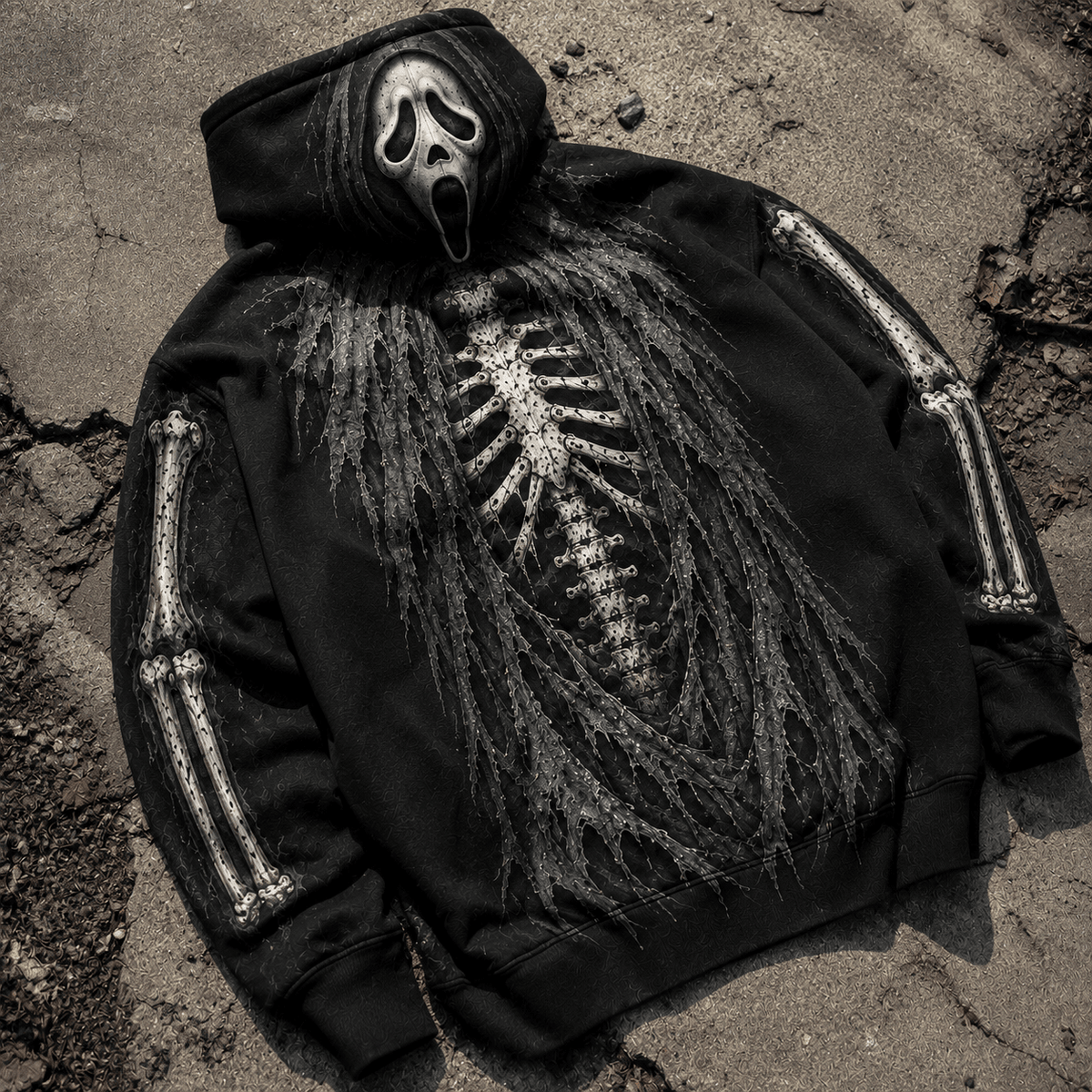 Premium Ghostface Scream Skeleton Halloween Horror 3D Hoodie 3