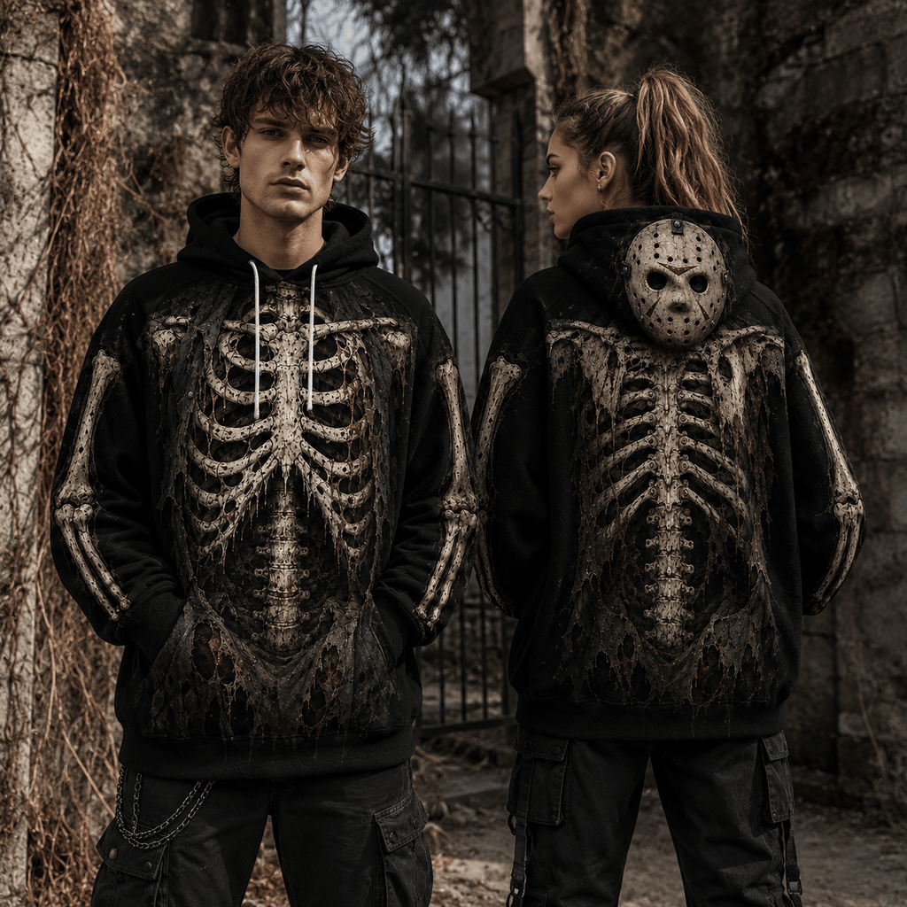 Premium Jason Voorhees Skeleton Friday The 13th Halloween Horror 3D Hoodie 2