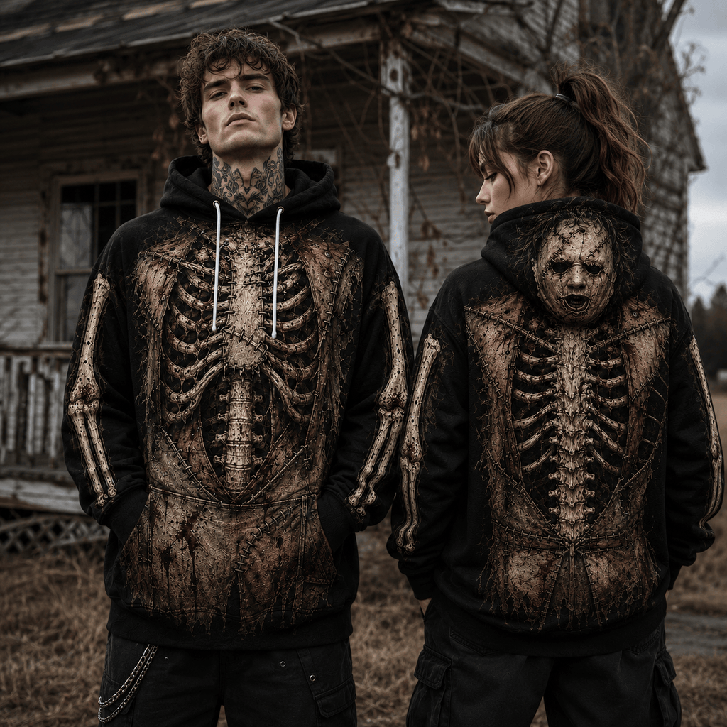 Premium Leatherface Texas Chainsaw Massacre Skeleton Halloween Horror 3D Hoodie 2