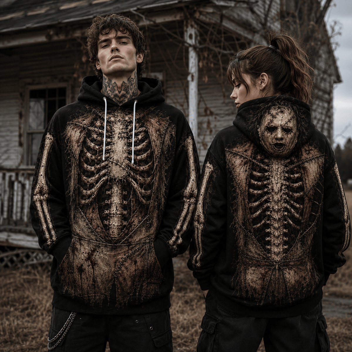 Premium Leatherface Texas Chainsaw Massacre Skeleton Halloween Horror 3D Hoodie 2