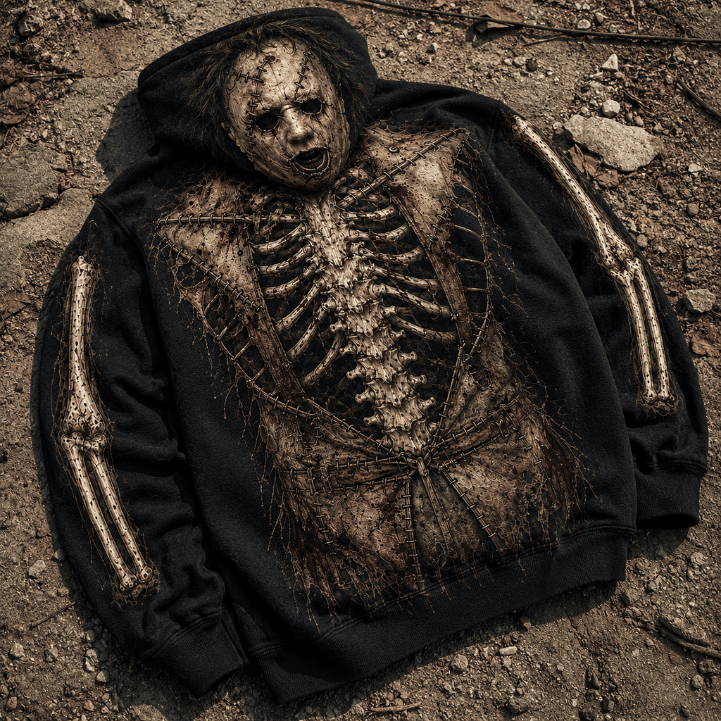 Premium Leatherface Texas Chainsaw Massacre Skeleton Halloween Horror 3D Hoodie 3