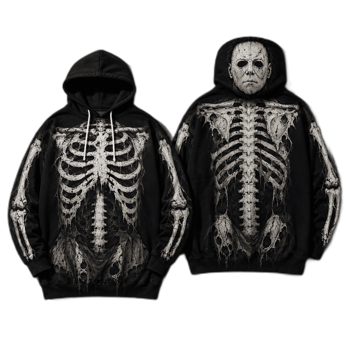 Premium Michael Myers Skeleton Halloween Horror 3D Hoodie 1