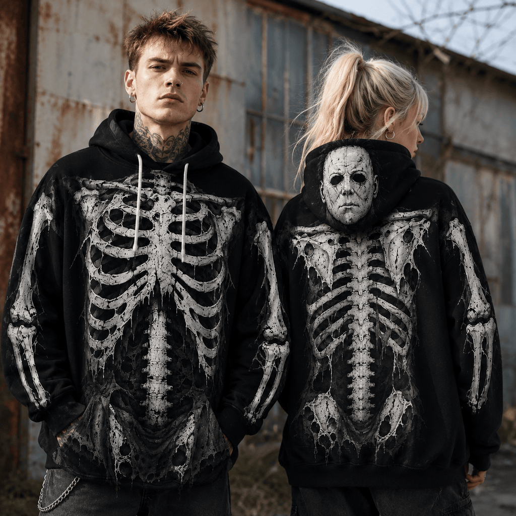 Premium Michael Myers Skeleton Halloween Horror 3D Hoodie 2