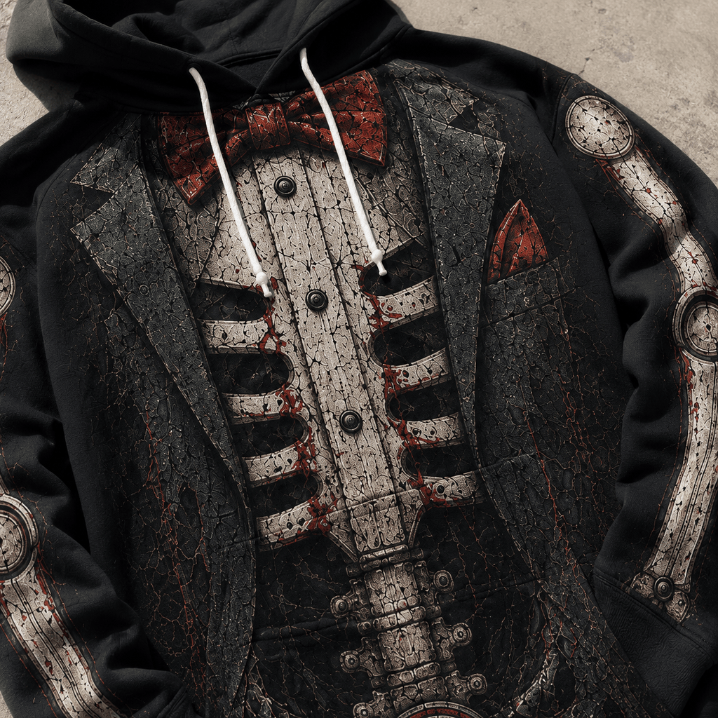 Premium Saw Billy The Puppet Skeleton Tuxedo Halloween Horror 3D Hoodie 4