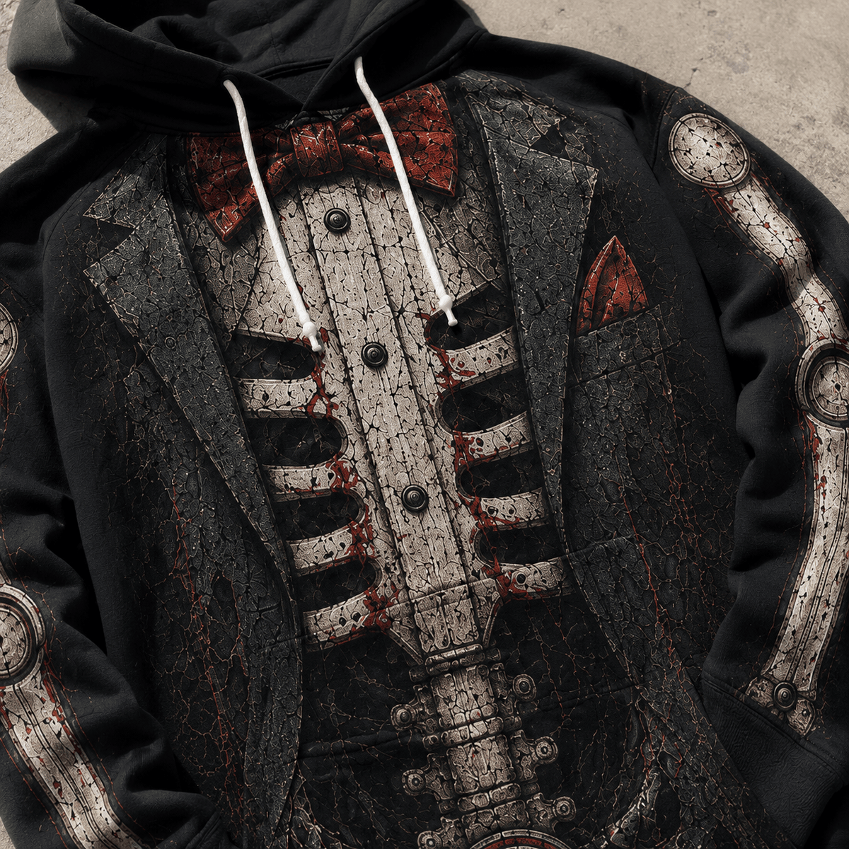 Premium Saw Billy The Puppet Skeleton Tuxedo Halloween Horror 3D Hoodie 4