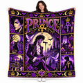 Prince Purple Crown And Moon Silhouette Fleece Blanket For Mystical Movie Nights NDN 1