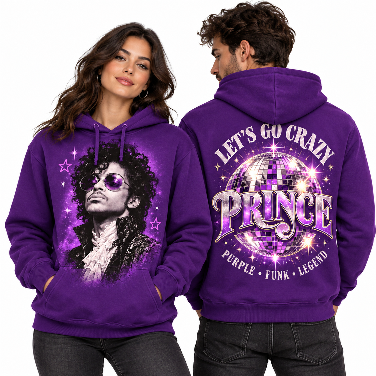 Prince Sunglasses Portrait Lets Go Crazy Purple Funk Legend Hoodie for Purple Funk Fans NDN 2