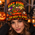 Rat Fink Hot Rod Monster Graphic Print Knit Beanie for Too Wild To Spook Nights NDN 3