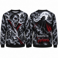 Red Cape Vampire Immortal By Darkness Black Sweater for Gothic Castle Night Fans NDN 1