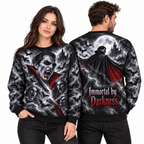 Red Cape Vampire Immortal By Darkness Black Sweater for Gothic Castle Night Fans NDN 2