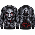 Red Eye Clown Puppet I Want To Play A Game Black Sweater for Trap Horror Fans NDN 1