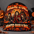 Rolling Stones Haunted Flames Graphic Print Knit Beanie for Rock Night Crowds NDN 2