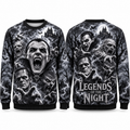 Screaming Vampire Stack Legends Of The Night Sweater for Monster Night Horror Fans NDN 1