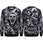 Screaming Vampire Stack Legends Of The Night Sweater for Monster Night Horror Fans NDN 1