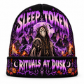 Sleep Token Hooded Figure Graphic Print Knit Beanie for Dusk Ritual Halloween Nights NDN 1