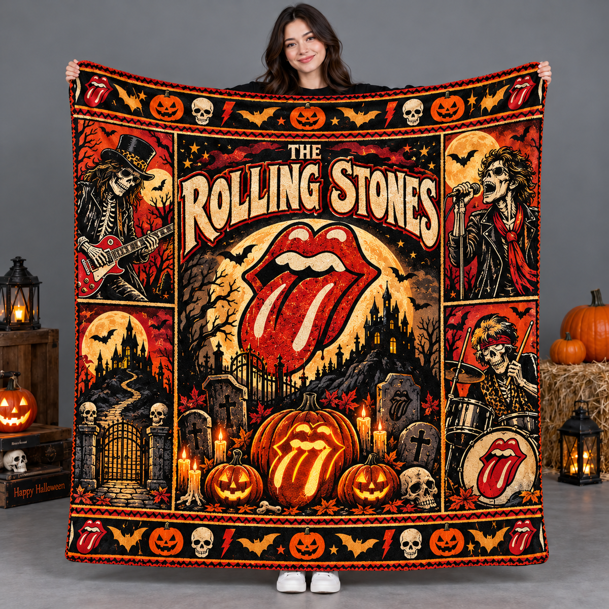Sleep Token Hooded Figure Moon Fleece Blanket For Dark Halloween Ritual Nights NDN 2