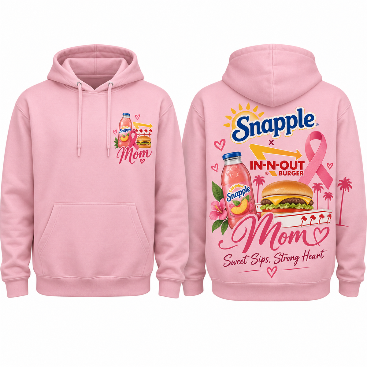 Snapple In N Out Pink Ribbon Mom Hoodie NTH1 for Breast Cancer Awareness Supporters 1
