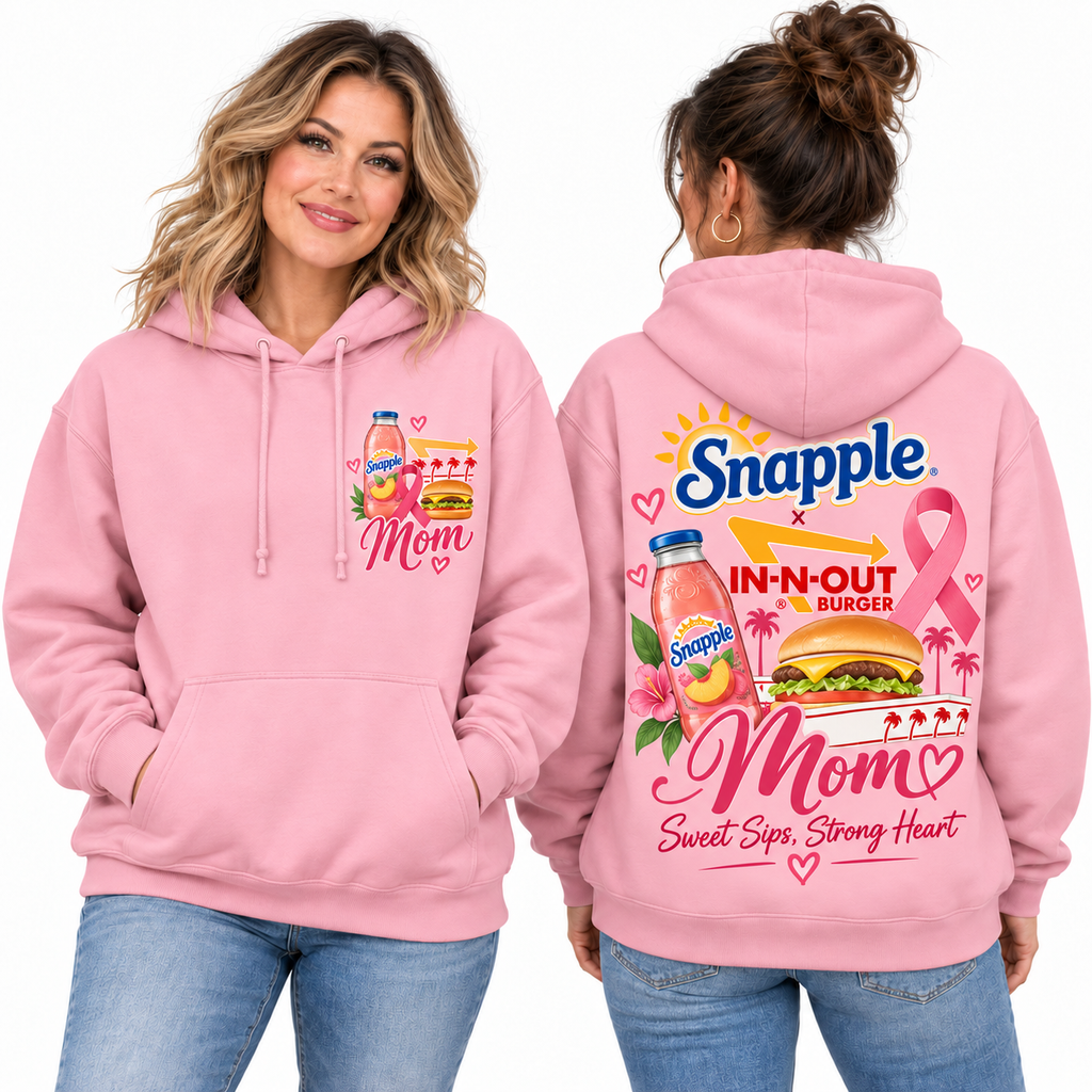Snapple In N Out Pink Ribbon Mom Hoodie NTH1 for Breast Cancer Awareness Supporters 2