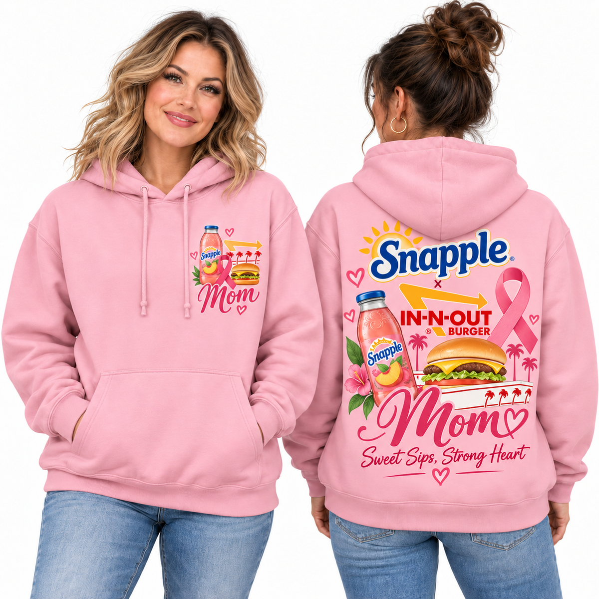 Snapple In N Out Pink Ribbon Mom Hoodie NTH1 for Breast Cancer Awareness Supporters 2