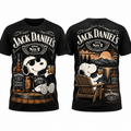 Snoopy Jack Daniel's Barrel Lounge 3D Shirt for Whiskey Fans Who Love Vintage Americana 1