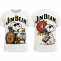 Snoopy Jim Beam Barrel Sips 3D Shirt for Bourbon Fans Who Enjoy Classic Distillery Style 1