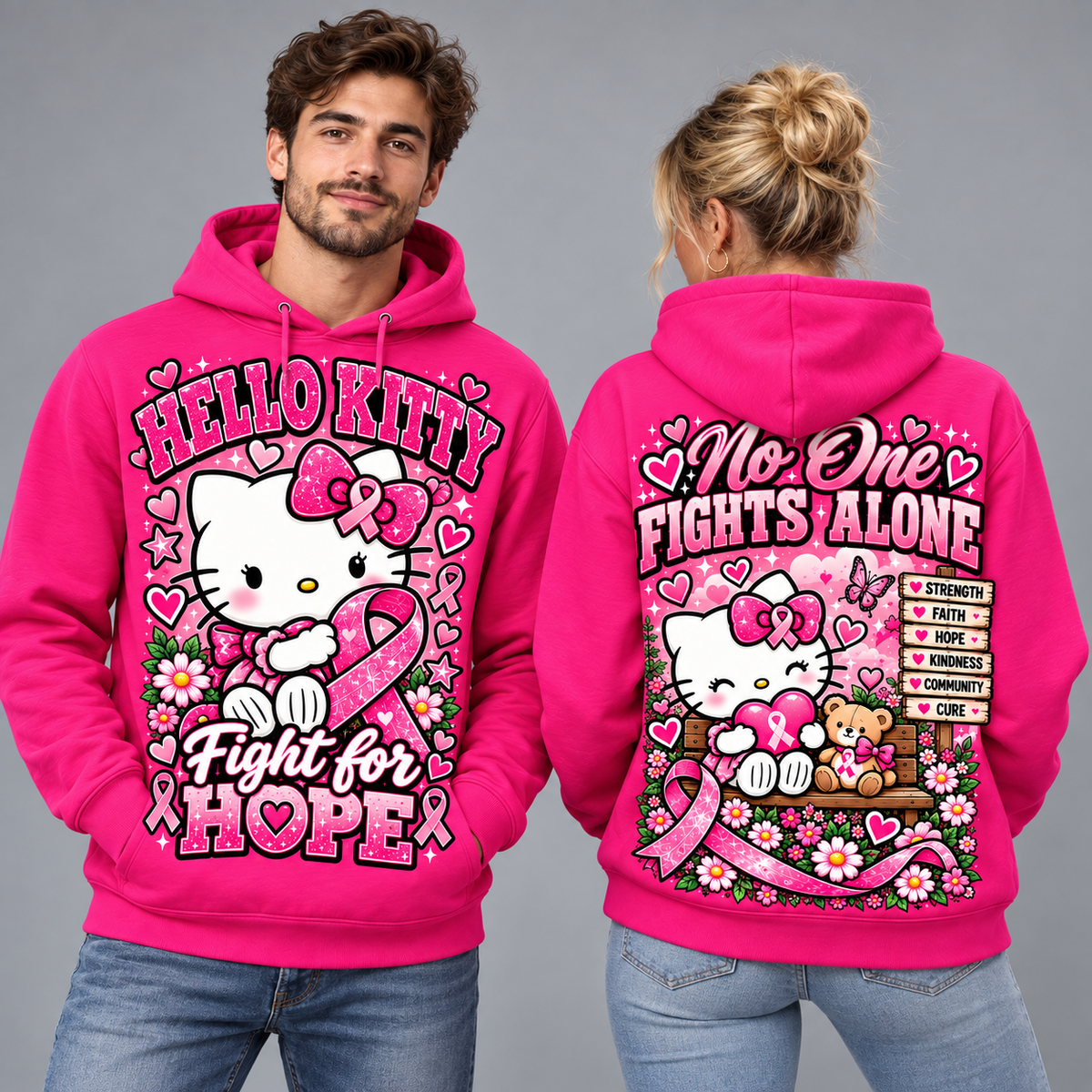 Snoopy Pink Ribbon Fight for Hope Hoodie NY 2