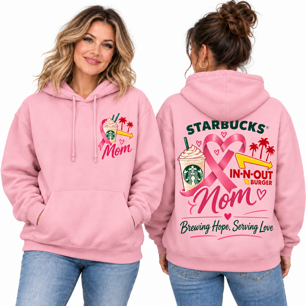 Starbucks In N Out Pink Ribbon Mom Hoodie NTH1 for Breast Cancer Awareness Supporters 2