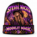 Stevie Nicks Witch Hat Graphic Print Knit Beanie for Moonlit Magic Halloween Evenings NDN 1