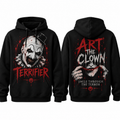 Terrifier Art the Clown Blood Splatter Halloween Hoodie NTH1 for Horror Fans Who Smile Through Terror 1