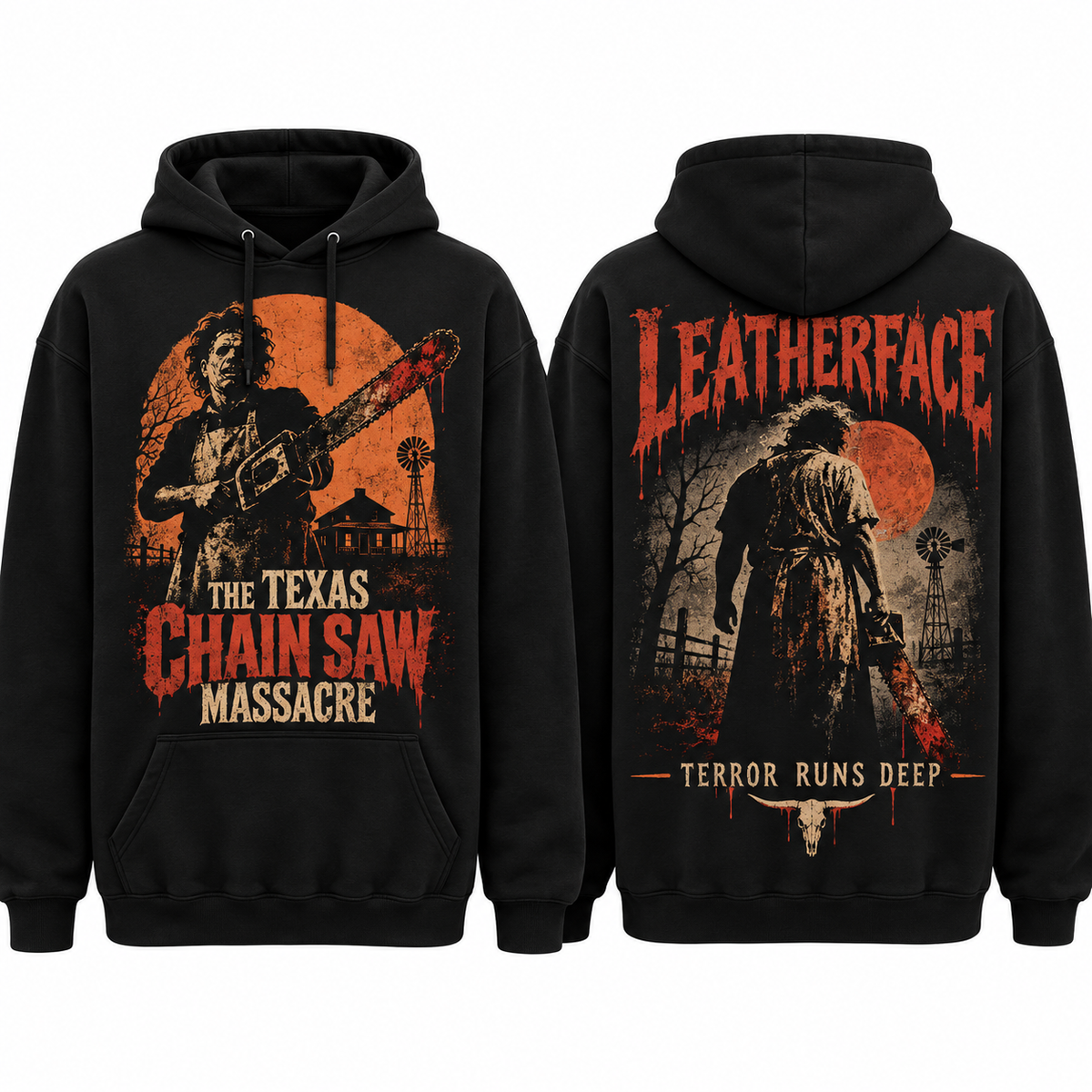 Texas Chainsaw Leatherface Vintage Halloween Hoodie NTH1 for Horror Fans Who Love Classic Terror 1