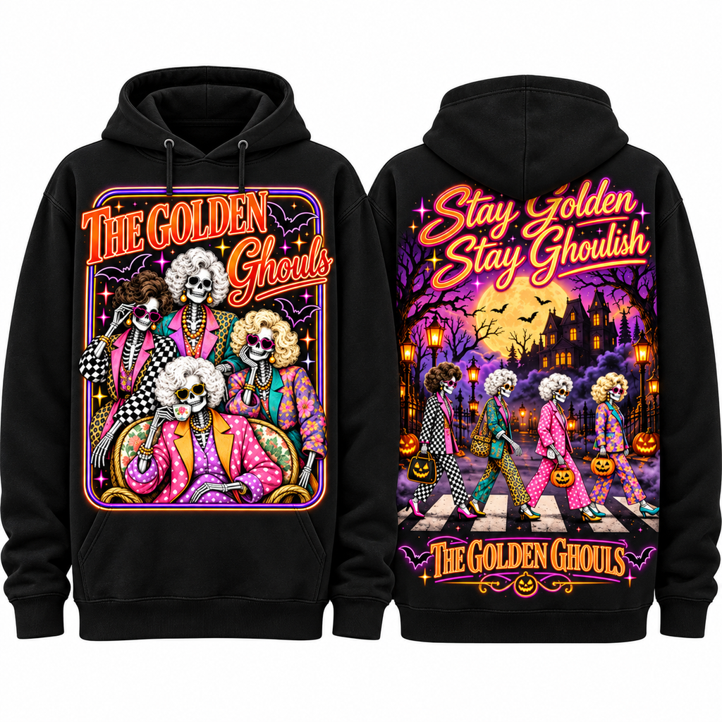 The Golden Ghouls Four Portraits Stay Golden Stay Ghoulish Hoodie for Spooky Sitcom Fans NDN 1