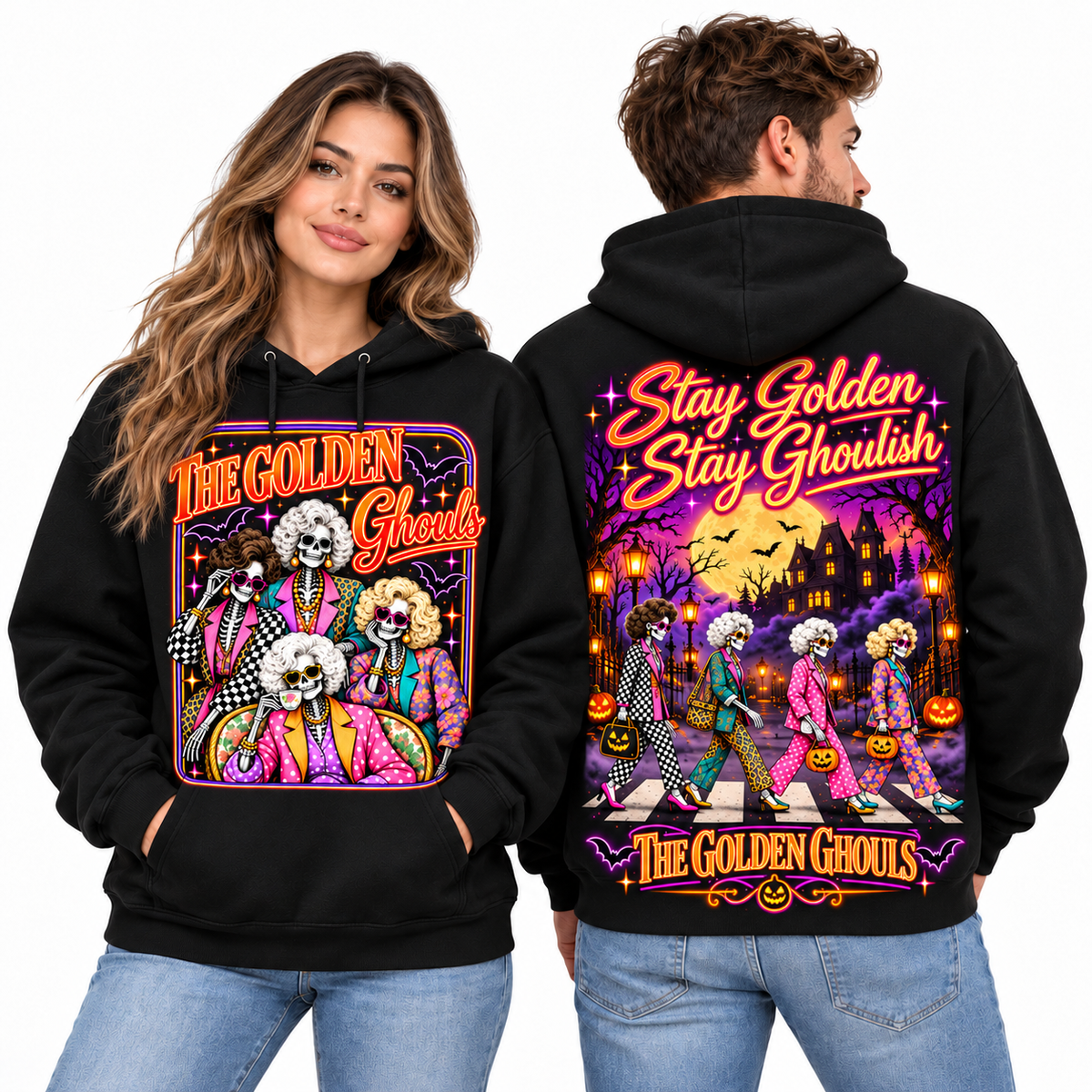 The Golden Ghouls Four Portraits Stay Golden Stay Ghoulish Hoodie for Spooky Sitcom Fans NDN 2