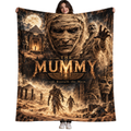 The Mummy Ancient Portrait And Golden Ruins Fleece Blanket For Classic Desert Horror Fans NDN 1