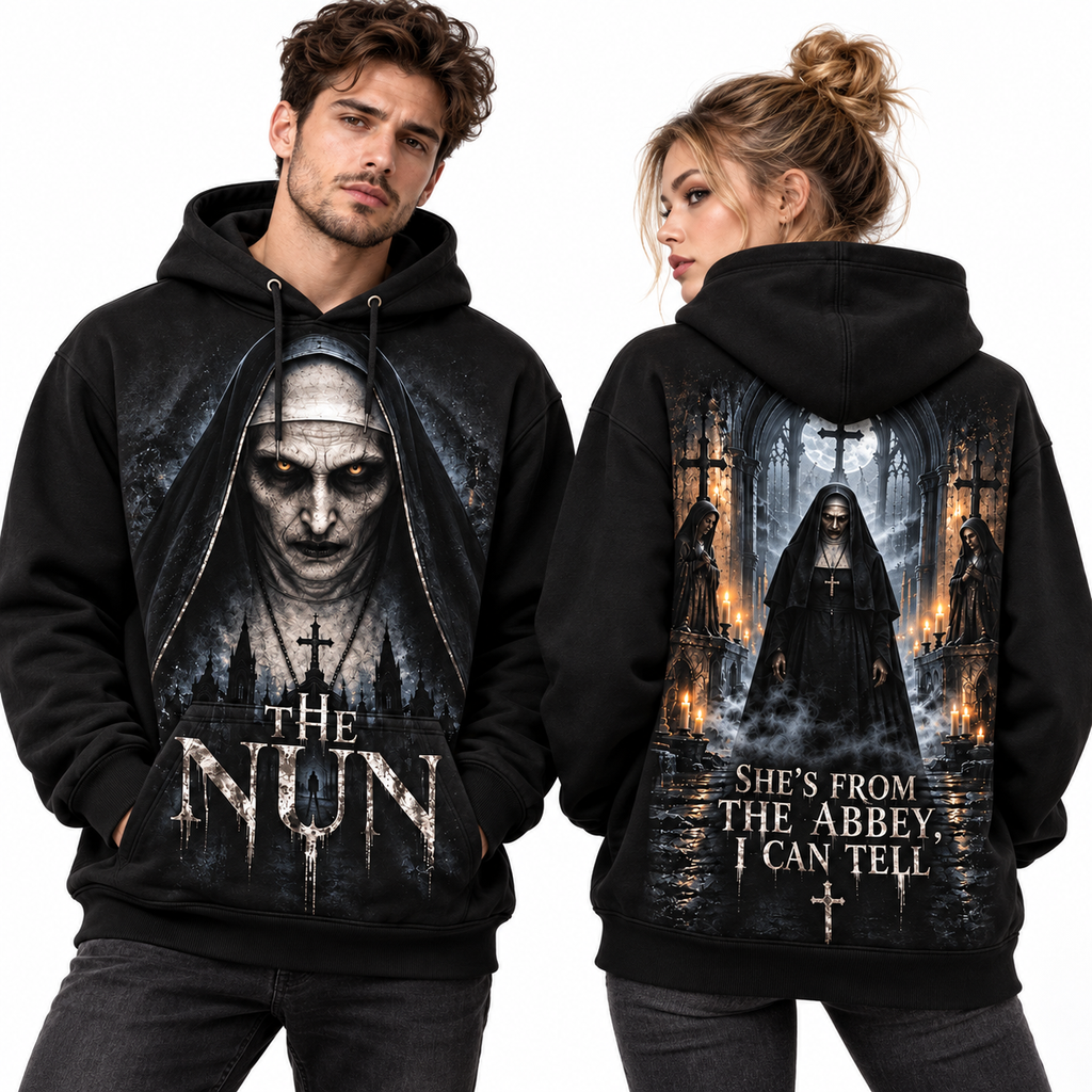The Nun Dripping Shes From The Abbey I Can Tell Cemetery Hoodie for Gothic Horror Fans NDN 2
