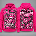 The Rolling Stones Pink Ribbon Fight for Hope Hoodie NY 1