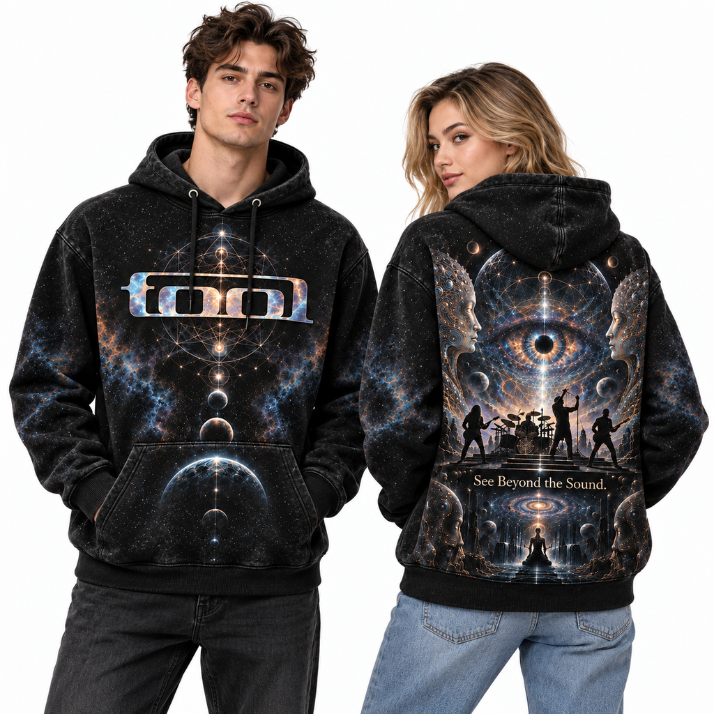 Tool Geometric Eye Cosmic Set Beyond The Veil Silhouettes Hoodie for Progressive Rock Fans NDN 2