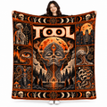 Tool Orange Grey Third Eye Head Fleece Blanket For Psychedelic Halloween Nights NDN 1