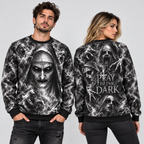 Valak Nun In Hood Pray In The Dark Black Sweater for Convent Horror Night Fans NDN 2