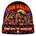 Van Halen Jump Moonlight Graphic Print Knit Beanie for Halloween Rock Crowds NDN 1