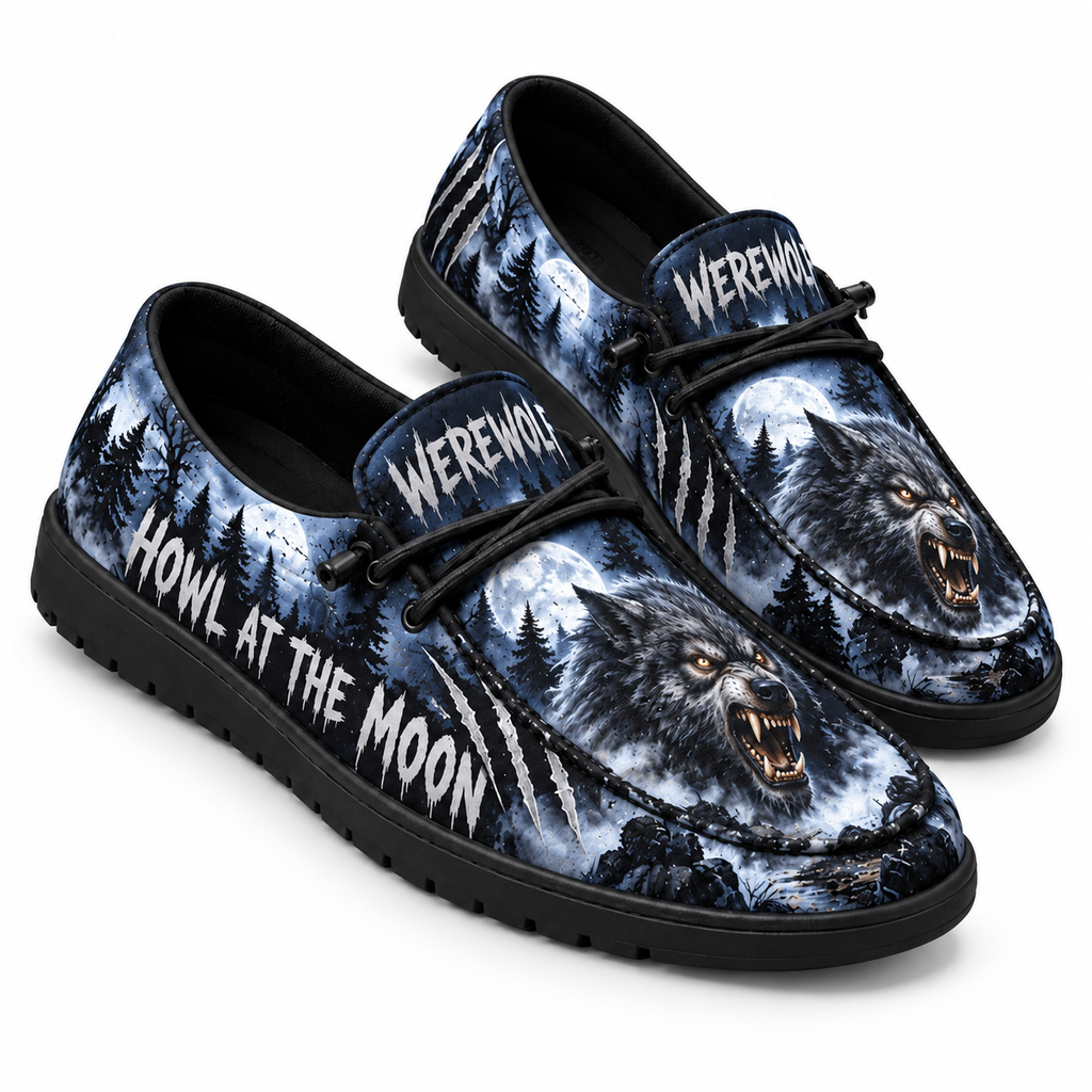 Werewolf Full Moon Forest Loafer Shoes For Monster Fans Answering The Midnight Howl NDN 1
